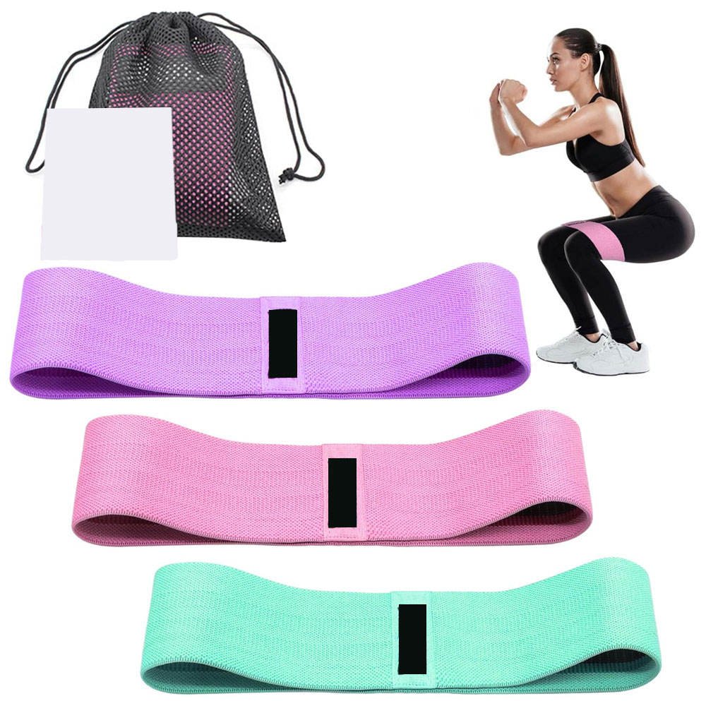 Wholesale Polyester Fabric Glute Resistance Bands For Legs Training Custom Made New Design 3 Resistance Levels Carry Bag-Direct