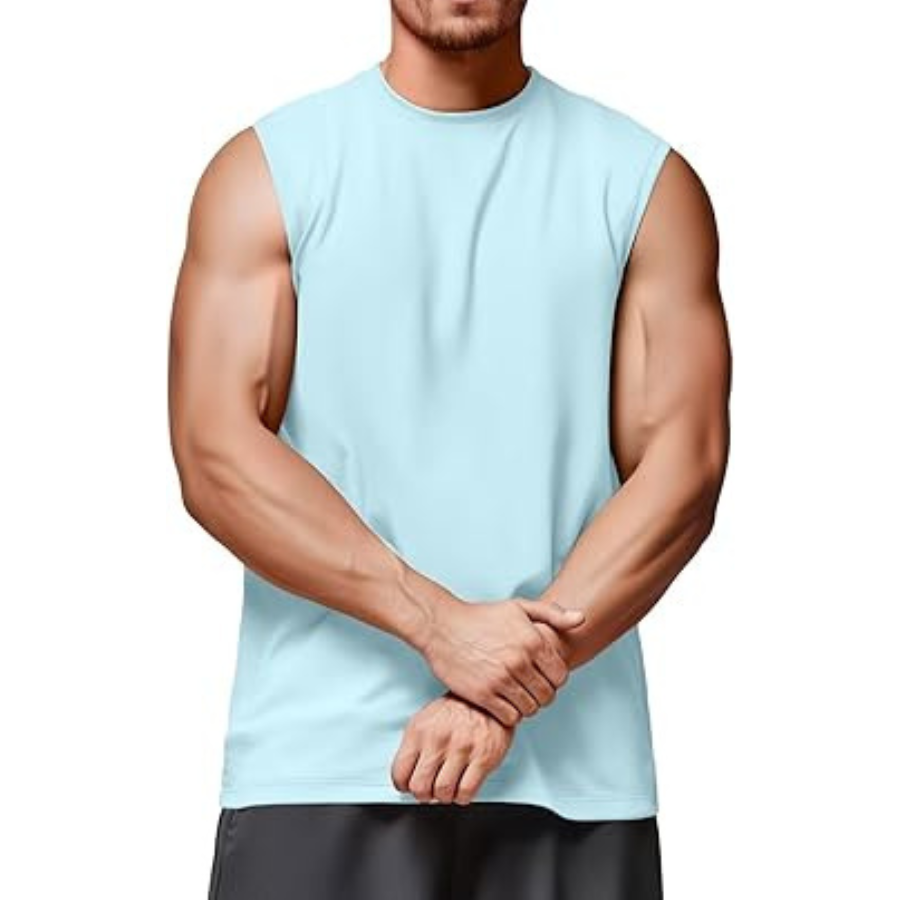 Bulk Quick Dry Running Tank Top Men 4-Way Stretch Breathable Mesh Athletic Sleeveless Shirt