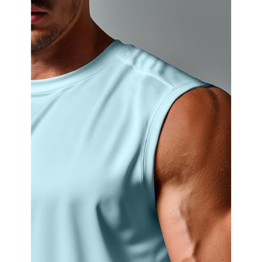 Bulk Quick Dry Running Tank Top Men 4-Way Stretch Breathable Mesh Athletic Sleeveless Shirt