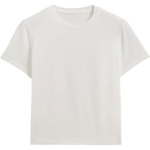 Women’s Crew Neck Short Sleeve Solid Color Cotton T-Shirt Casual Wear Regular Fit Adult Size