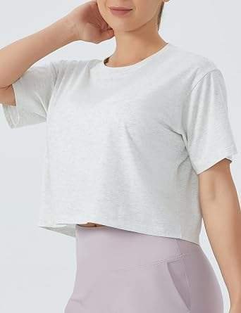 Custom Women's Cropped T-Shirt O-Neck Solid Color Casual Short Sleeve Top Breathable Gym Wear
