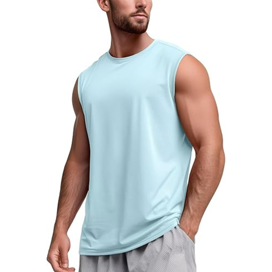 Bulk Quick Dry Running Tank Top Men 4-Way Stretch Breathable Mesh Athletic Sleeveless Shirt
