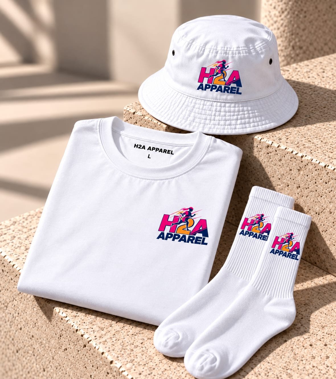 Custom T-Shirt, Bucket Hat & Athletic Socks